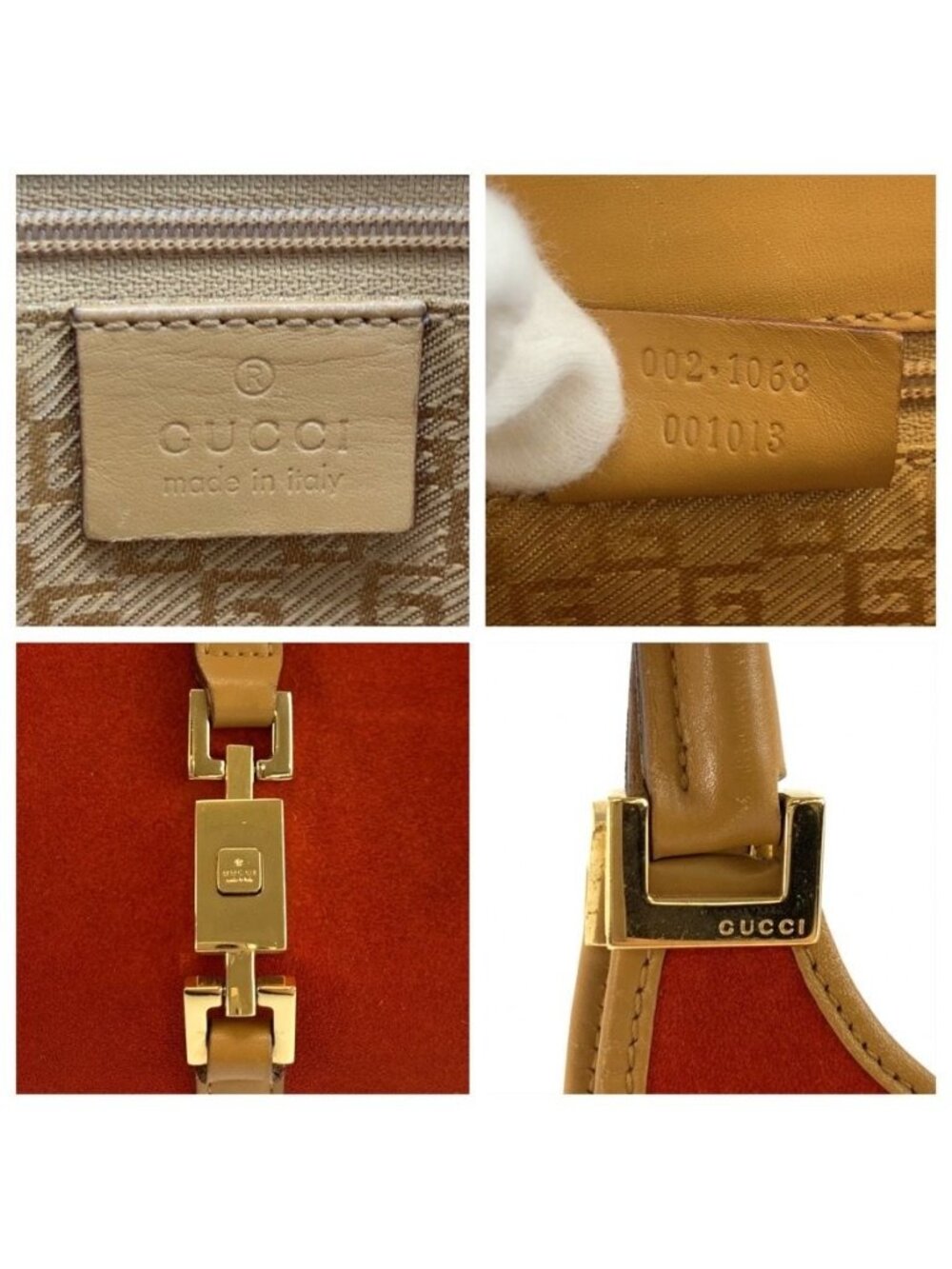 Gucci Jackie Orange Gold Suede Leather Tote Bag - Picture 3 of 9